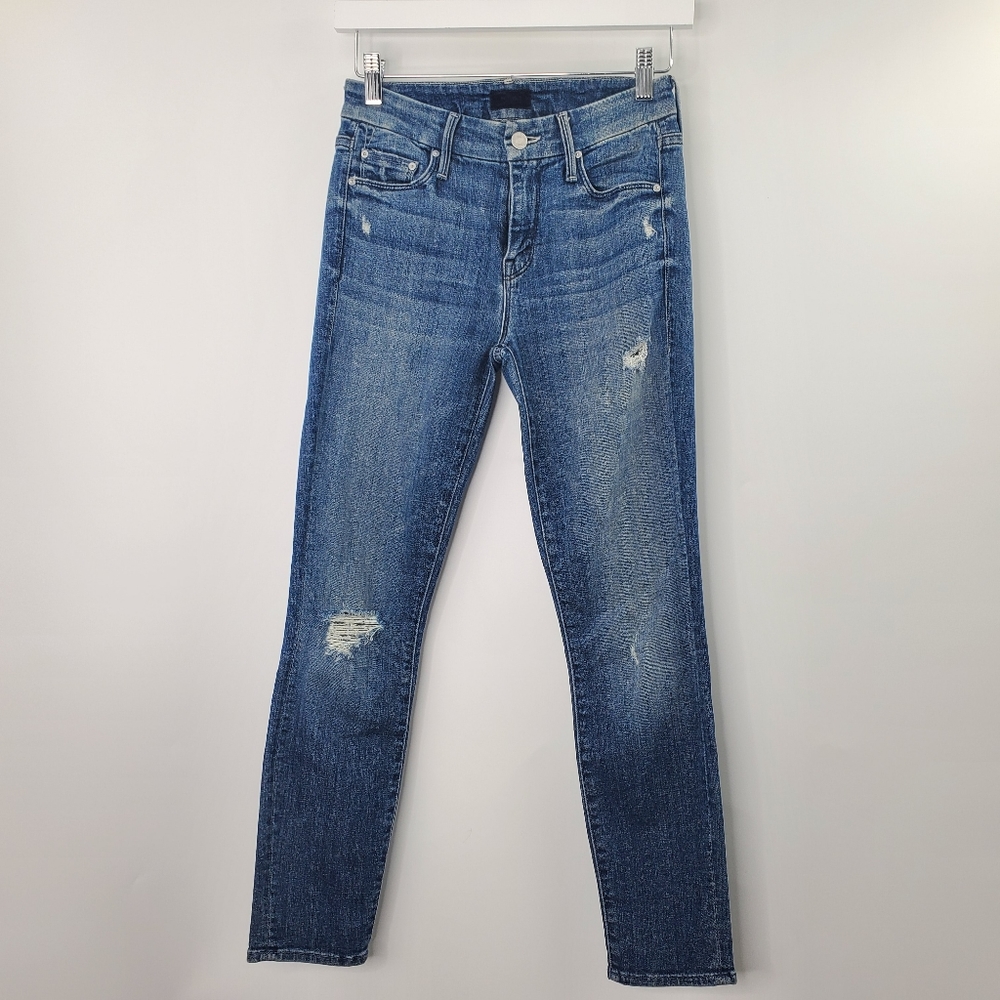 MOTHER The Looker Crop Gypsy Skinny Jeans Distressed - Picture 2 of 9